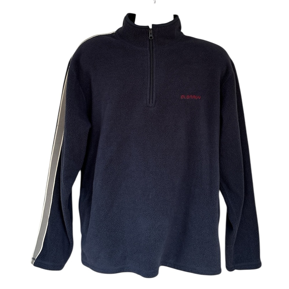Vintage Old Navy Men's Navy Half Zip Fleece Pullover Sweater Shirt Size XL